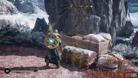 The chest can be found beneath a canopy attached to a large rock.