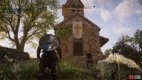 Be sure to take the loot from the church to the west.