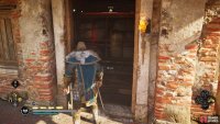 You can push the barricade inward once you’ve destroyed the pots and boxes on the other side.