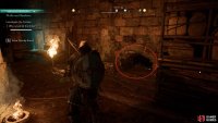 You’ll need to move a barricade to the right and enter through the hole behind it to continue through the ruins.