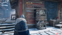 Move the barricade to shoot the lock to the front door.