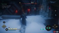 You can open the large doors using the contraption on the right with the help of a raider.