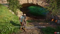 Pick up the bard and carry him to the nearby river.
