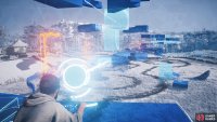 Go back down to the left projector (facing this side of the anomaly) and project it at the unstable structure beneath the one you just stabilized.