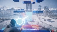 Project the beam at the unstable structure directly in front of you, in this specific position.