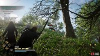 Kill the wolves as you escort the woman to the rock.