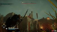 Shoot the fire pots to set Galan on fire, but don’t get too close.