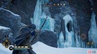 Shoot the ice to the left of the frozen door.