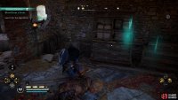 Destroy the wooden crate to the left of the barricade, allowing you to move it.