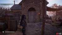 The entrance to the small church. Perform a basic attack to break the barricade.