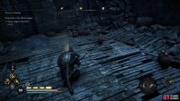 You’ll need to break the wooden platforms to reach the area where the chest is located.