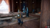 Speak with the three daughters inside Aegir’s Hall.