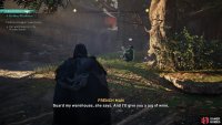 Speak with the drunken guard to confirm the location of Nolwenn’s warehouse.
