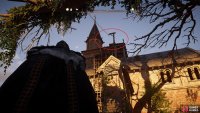 You’ll find Esobert on the scaffolding of the church to the east.