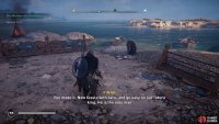 Speak with Finnr on the islet to begin the mock holmgang.