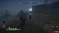 Once you’ve killed all the bandits, return to Skegi on the cliff edge.