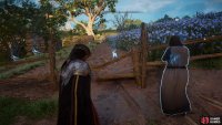 Speak with the woman by the field and then kill the hares in the field after the dialogue.