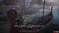 Summon your longship at the Snotingham docks and escort the convoy.