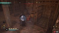 Take the fire pot near the cages.