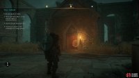 You’ll find the third chest of materials in a small chapel northeast of the Abbey entrance.