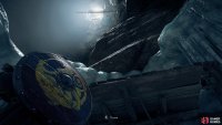 You’ll need to throw the object up to the first wooden platform you encounter.