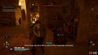 Once you’ve defeated King Burgred, tie him up and take him outside.