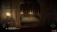 Lure Charles into the room and break his defences, then run out and lower the gate using the lever.