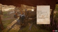 The first letter is next to some barrels just north of the pig pen.