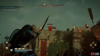 Kill the warrior using the ballista if they didn’t die when the fire pot exploded.