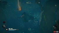 you’ll need to swim down from the tower into the water to find the chest.