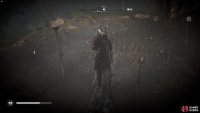 you’ll need to carry an oil pot up the fallen tree so you can throw it into the hole where the cursed symbol is. 