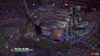 you’ll need to use an oil pot to explode the barricade and reach the chest.