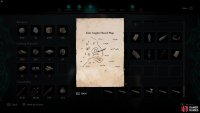 The map shows a distinct landscape feature as a clue for the whereabouts of the treasure.
