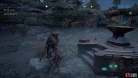 Find the anvil at the center of the pit and interact with it