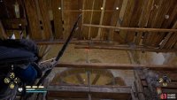Then, shoot down the chandelier so you can move the barricade and reach the chest.