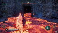 To unlock the chest, you’ll need to find the key inside this cave (you need the Power of Muspelheim).