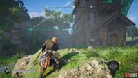 Head outside and use your arrow to hit the fans of the reflector so that the light beam goes to a reflector to the left of the house.