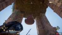 for this one you’ll need to shoot down the bag of rocks to smash the barricade blocking you from getting to the artifact.