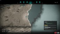 The treasure hoard map is found on the east coast, south of the city