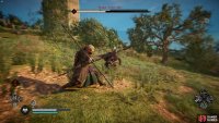 He fights with a sword and might hit you for a lot of damage.