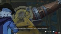 After the Treasure Hoarders have been dealt with, interact with the large cannon in the camp for a cutscene.
