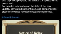 as was the news about the delay.