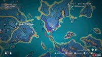 The East Koseki Village Fishing Point can be found west of the waypoint in the east of Koseki Village.