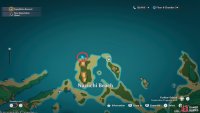 The Nazuchi Beach Fishing Point is at the north end of the beach, west of the waypoint.