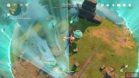 Float on the wind spouts to avoid taking damage on the floor
