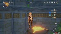 Climb on top of the Starfell Sword and jump on to the ledge behind