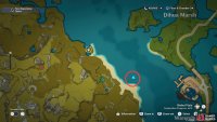 The West Wushang Inn Fishing Point is on the beach, west of the Wushang Inn, take the waypoint north of the beach for speed.