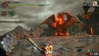 Teostra will lean right back, with wings spread, and flames appearing by his mouth