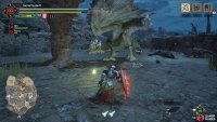 Rathian will turn towards the direction she’ll charge at.