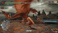 Fighting Rathalos at the Lava Caverns.